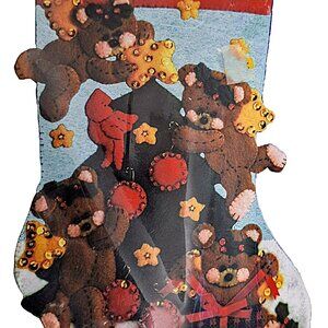 Angel Bears 16” Personalized Felt Stocking Kit Design Works Crafts USA 5011 NEW